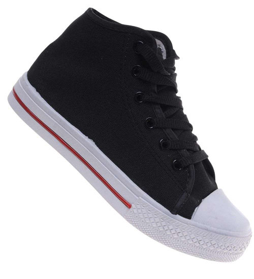 Wysokie czarne rampki damskie /G13-1 14296 T131/