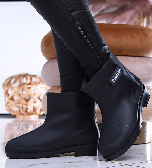 Czarne krótkie kalosze damskie gumiaki /G13-1 13930 T245/