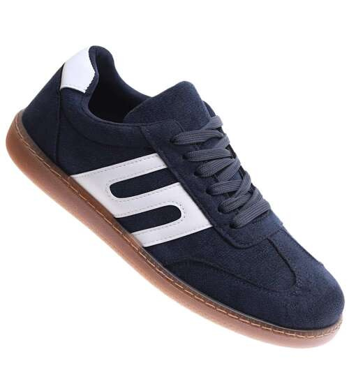 Wiązane trampki halówki męskie Grantowe /B6-3 17162  T436/