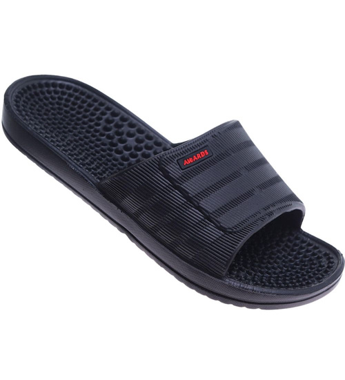 Wodoodporne czarne klapki męskie fakirki /D3-1 17431 T182/