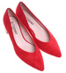 Czerwone czółenka na niskim obcasie Pointy Toe /G8-2 18806 T381/