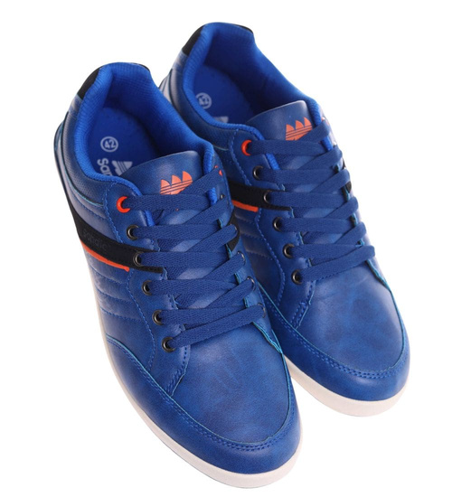 Niebieskie niskie trampki męskie /G2-3 18064 T239/