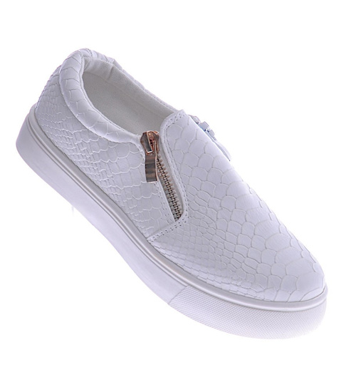 Wsuwane białe trampki slip on /G13-2 12616 T190/