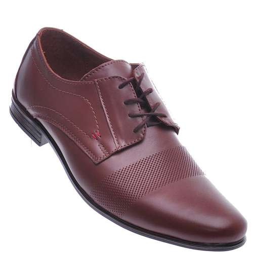 Wizytowe męskie pantofle ze skóry naturalnej Brązowe H5 9772 /533/1 987 S110/ Wizytowe męskie pantofle ze skóry naturalnej Brązowe H5 9772 /533/1 987 S110/