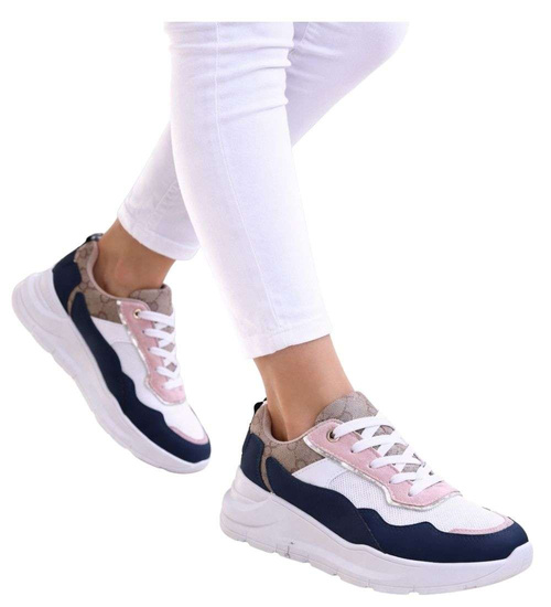 Sportowe damskie buty na platformie /G13-2 13918 T299/