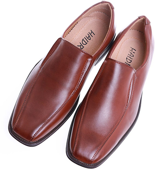 Wsuwane męskie brązowe półbuty mokasyny /E3-2 15498 T251/