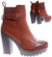 Brązowe botki damskie na platformie /D4-3 16917 G381/