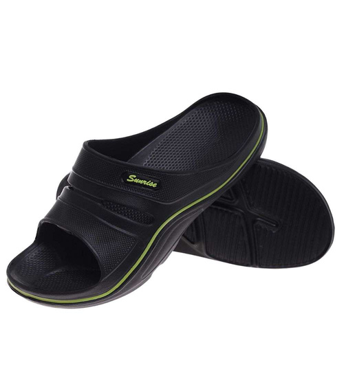 Plażowe klapki męskie czarne wodoodporne /F6-1 18693 T193/