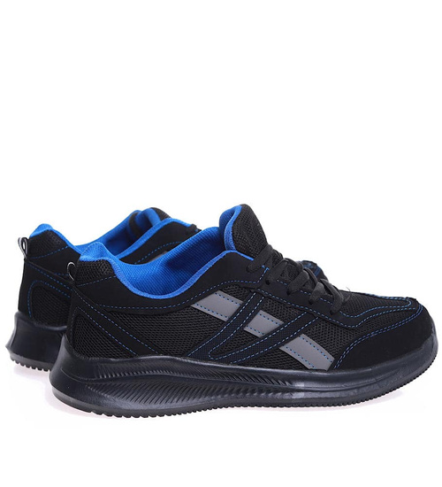 Chłopięce wiązane czarne buty sportowe /E3-2 16780  T396/