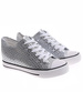 Srebrne trampki sneakersy na niskim koturnie /A10-2 16548 G8-61/