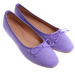 Zamszowe fioletowe baleriny damskie z kokardą /F7-2 17542 G130/