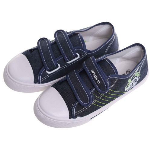 Granatowe tenisówki chłopięce na rzepy /C5-1 18031 T189/