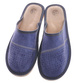 Skórzane kapcie damskie z Podhala Granatowe /A3-1 8452 S197/