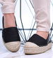 Czarne damskie espadryle na platformie /E7-3 15910 T188/