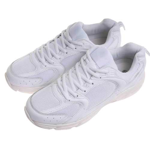 Wiązane białe buty sportowe męskie /E3-3 17968 W381/