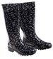 Kalosze damskie z wysoką cholewką Czarne /G6-1 18368 T346/
