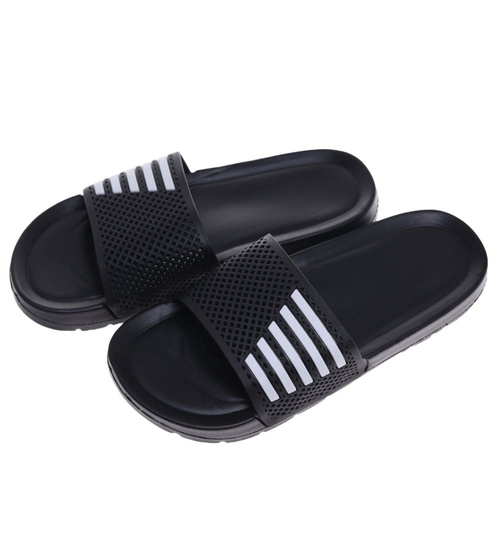 Klapki damskie na basen wodoodporne czarne ażurowe /F7-1 18638 T187/