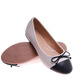 Beżowo czarne baleriny damskie z kokardą /E7-2 17533 G133/