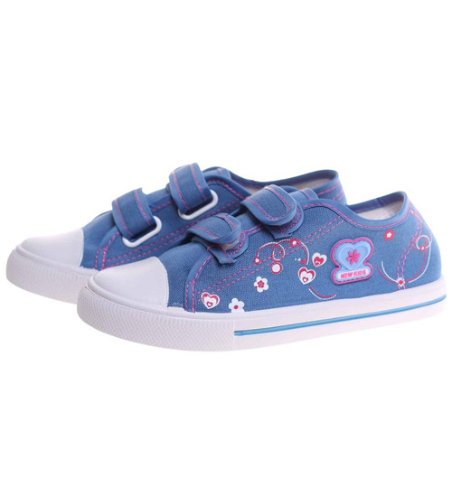 Dziewczęce niebieskie tenisówki na rzepy /B1-2 18037 T186/