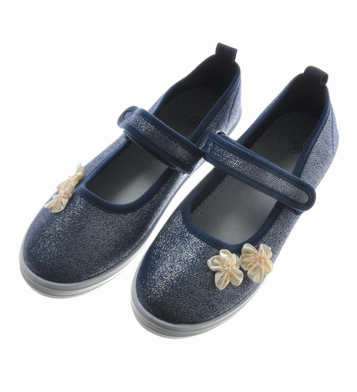 Dziewczęce granatowe tenisówki z paseczkiem /C6-1 9196 S292/