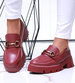 Bordowe loafersy damskie /D9-3 16849 G282/