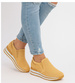 Ażurowe żółte sneakersy na koturnie /G5-3 18046 T183/