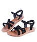 Czarne sandały na płaskim obcasie /G12-2 13718 T294/