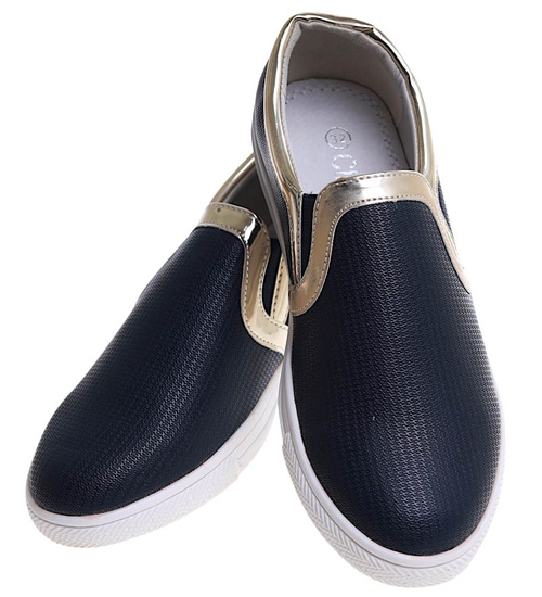 Dziewczęce granatowe trampki slip on /F5-1 11713 T193/