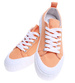 Pomarańczowe trampki damskie z tkaniny /E6-1 15964 G157/