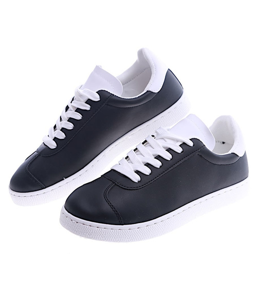 Czarne damskie trampki tenisówki /B1-2 13549 T321/