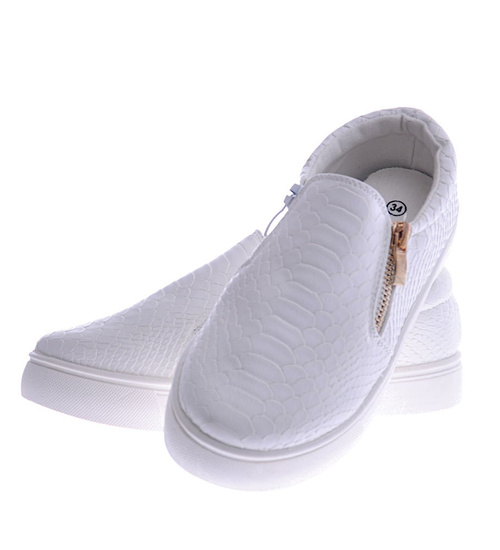 Wsuwane białe trampki slip on /G13-2 12616 T190/