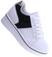 Biało czarne trampki sneakersy na koturnie /G8-2 14889 T405/