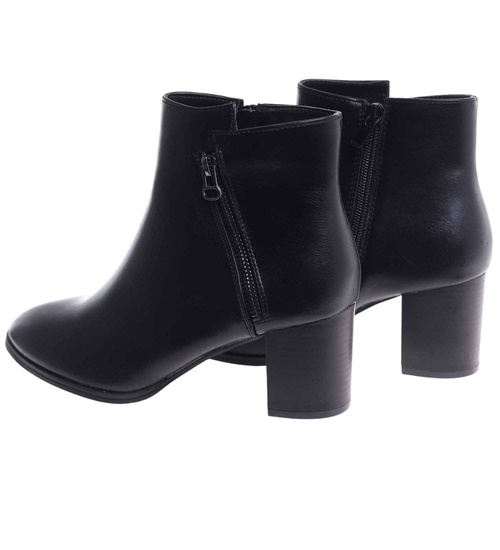 Wizytowe botki zimowe na obcasie /F10-3 18522 G384/