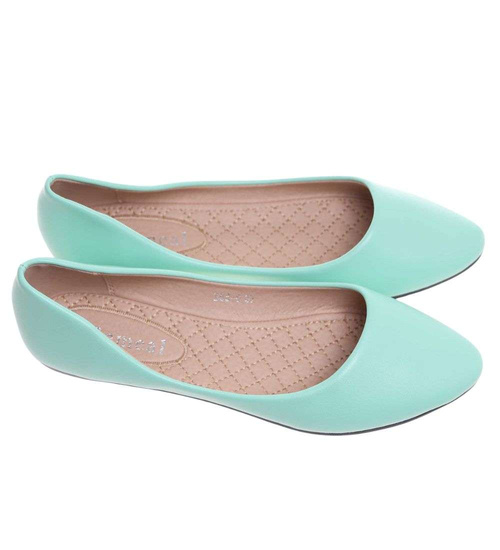 Pastelowe seledynowe balerinki damskie /F10-2 18735 T087/