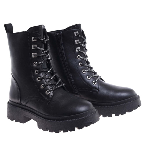 Czarne botki trapery glany /G4-1 18348 T485/