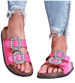 Różowe płaskie klapki damskie z ozdobami /D6-2 16138 T189/