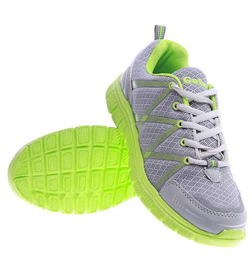 Sznurowane buty sportowe damskie Szare /G12-2 14798 S203/