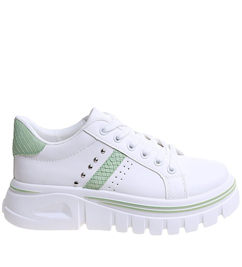 Białe trampki damskie na platformie /C1-3 13685 S247/