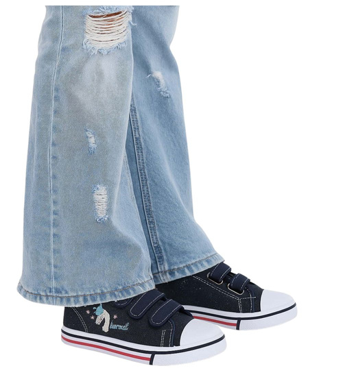 Granatowe dziewczęce trampki na rzepy /F9-2 18114 200/