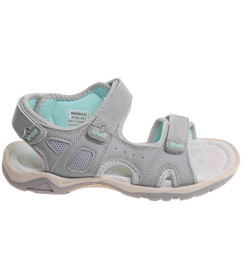 Szare sportowe sandały damskie /A3-2 17891 W337/