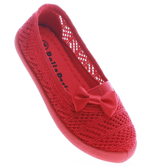 Koronkowe dziewczęce teniskówki Czerwone /G8-2 13350 T8/