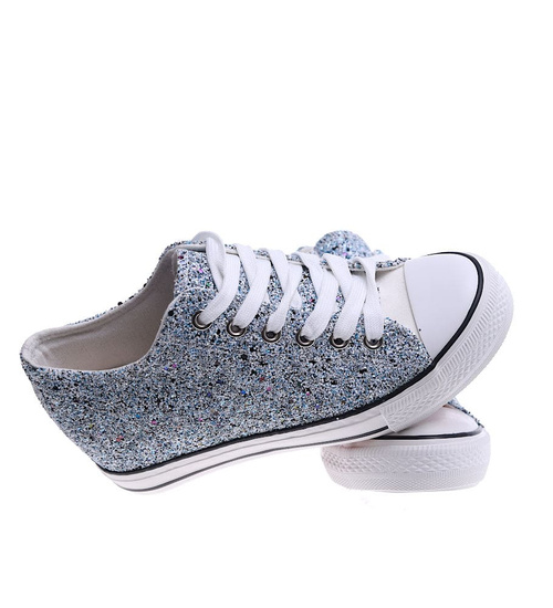 Niebieskie trampki sneakersy na koturnie /G9-3 13486 TG089/