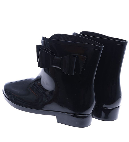 Czarne damskie kalosze z kokardką  /G13-1 13826 T344/