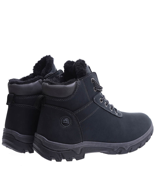 Zimowe czarne męskie buty trekkingowe /G5-3 15337 T630/