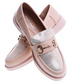 Beżowe półbuty mokasyny damskie /A7-2 15481 T249