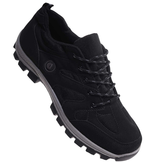 Męskie buty trekkingowe Duże rozmiary Czarne /B5-1 18106 T436/