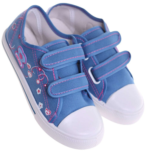 Dziewczęce niebieskie tenisówki na rzepy /B1-2 18037 T186/
