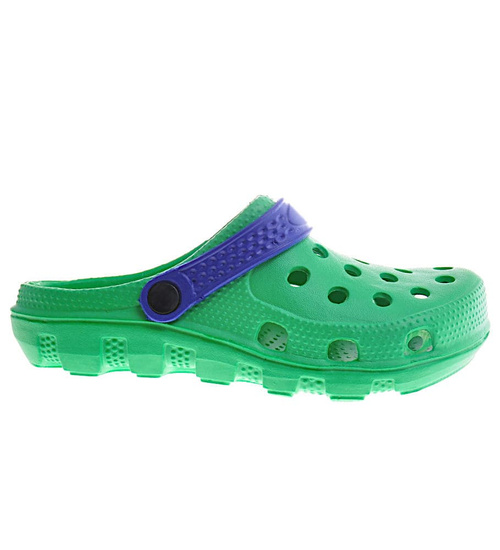 Gumowe klapki Zielone z paskiem /E7-1 10868 S097/