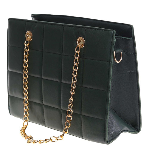 Zielona torebka kuferek z łańcuszkiem i paskiem /H2 K1 TB677 G195/