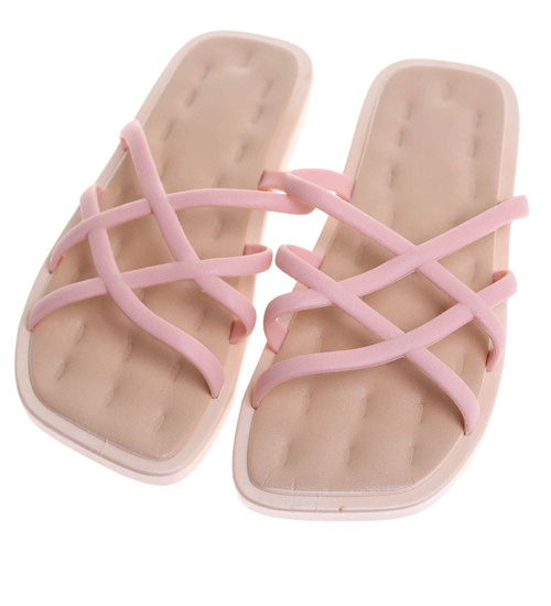 Klapki damskie plażowe wodoodporne różowe /F3-1 17801 G089/